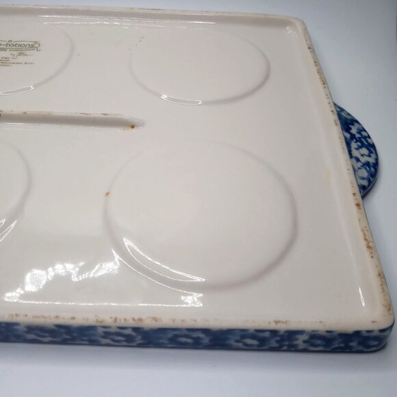 Temptation By Tara Old World Ovenware Serve Ware Set 6 Bowls & Serve Tray Blue - Picture 9 of 16